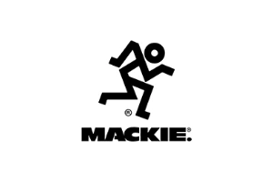 Mackie logo with a stylized running figure above the bold 'MACKIE' text.